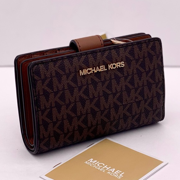 Michael Kors Jet Set Travel Medium Bifold Wallet Brown - Picture 9 of 13